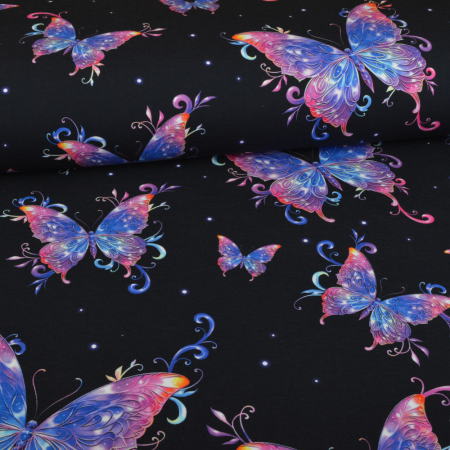 Jersey Colorful Butterflies bleu marine - Collection exclusive Glitzerpüppi