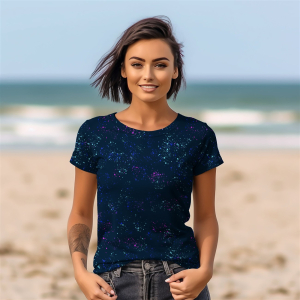 Jersey Colorful Splashes bleu marine - Collection exclusive Glitzerpüppi