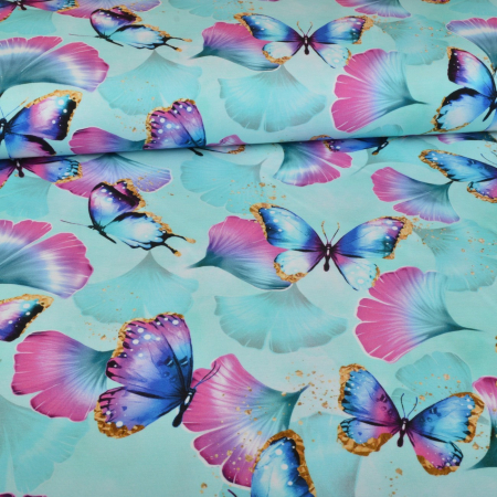 Jersey Ginkgo Butterflies menthe - Collection exclusive Glitzerpüppi