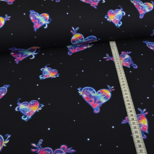 Lot de tissus Jersey Colorful Butterflies bleu marine - Collection exclusive Glitzerpüppi