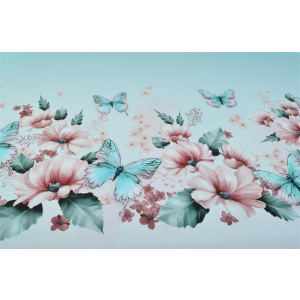 Jersey bordure Prairie aux papillons menthe - Collection exclusive Glitzerpüppi