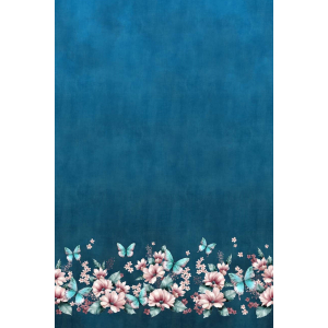 Lot de tissus Jersey Prairie aux papillons look denim - Collection exclusive Glitzerpüppi