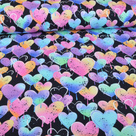 Jersey Grafitti Hearts bleu marine - Collection exclusive Glitzerpüppi