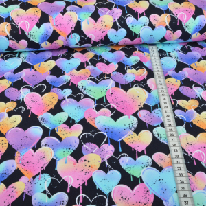 Jersey Grafitti Hearts bleu marine - Collection exclusive...