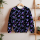 Jersey Fleurs dancres bleu violet sur noir - Collection exclusive Glitzerpüppi