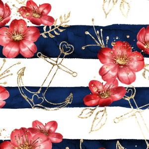 BIO Jersey Fleurs dancres or rouge - Collection exclusive...