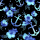 BIO Jersey Fleurs dancres coloré sur noir - Collection exclusive Glitzerpüppi