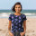 BIO Jersey Fleurs dancres rose bleu or look denim - Collection exclusive Glitzerpüppi