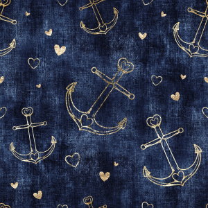 BIO Jersey Jean ancre et coeurs dorés - Collection...
