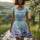 BIO bordure Summertime Blossoms bleu clair violet - Collection exclusive Glitzerpüppi