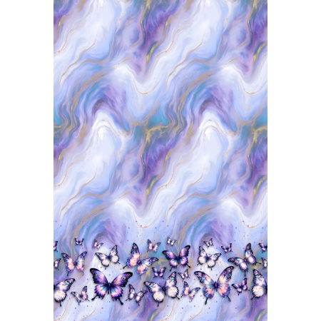 BIO bordure Magical Fluttering Butterflies lilas - Collection exclusive Glitzerpüppi