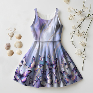 BIO bordure Magical Fluttering Butterflies lilas - Collection exclusive Glitzerpüppi