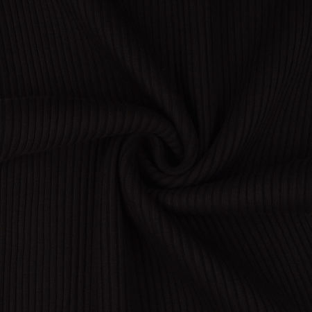 Bord côte tricot grossier Uni noir