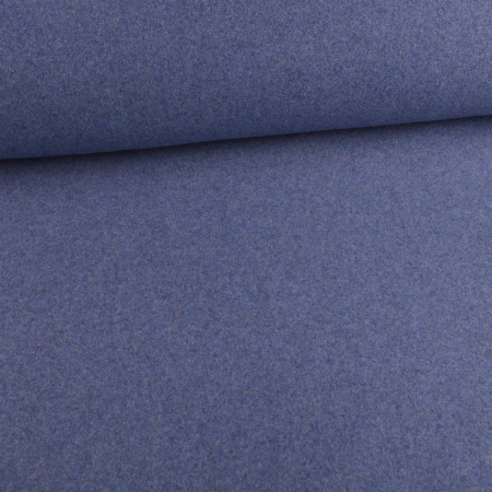 Tissu polaire bio 100% coton bleu chiné