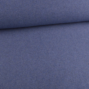 Tissu polaire bio 100% coton bleu chiné