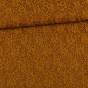 Tissu Dentelle fleur ocre