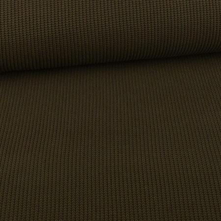 Tissu gros tricot vert foncé