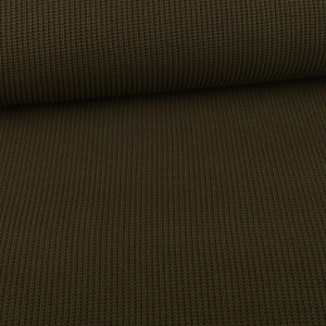 Tissu gros tricot vert foncé