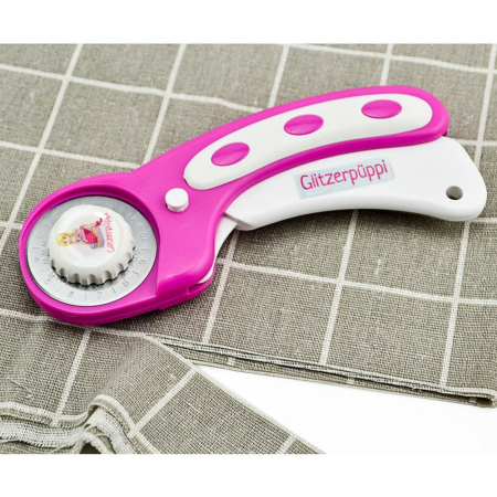 Cutter rotatif pink 45mm bouton couvre-lame