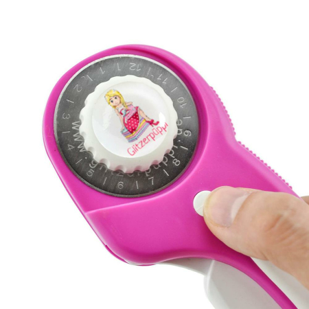 Cutter rotatif pink 45mm bouton couvre-lame
