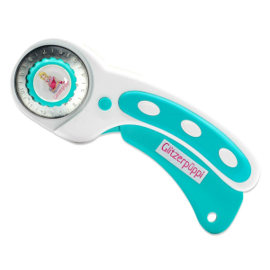 Cutter rotatif 45mm turquoise bouton couvre-lame