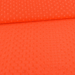 Tissu tulle à pois orange