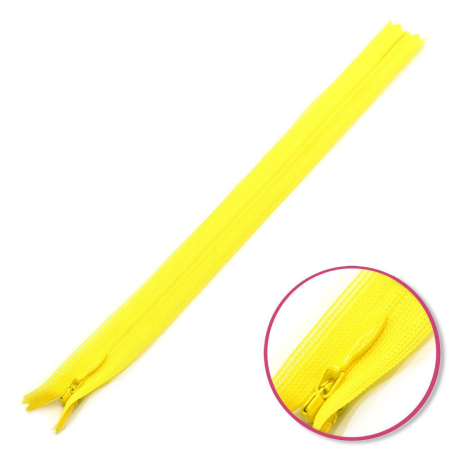 Fermeture invisible jaune 22cm non séparable YKK (0004715-504)