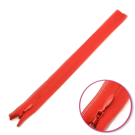 Fermeture invisible rouge 22cm non séparable YKK (0004715-519)