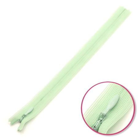 Fermeture invisible vert pastel 40cm non séparable YKK (0004715-823)