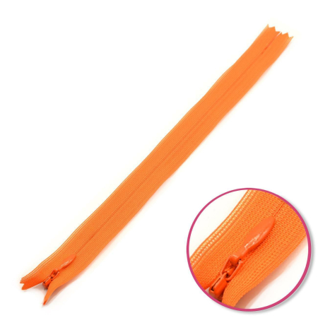 Fermeture invisible orange 22cm non séparable YKK (0004715-849)