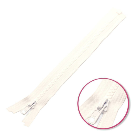 Fermeture à glissière avec dents en plastique séparable 25cm blanc YKK (4335956-501)