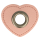 Oeillet simili cuir patch coeur rose 8mm - Argent vieilli