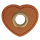 Oeillet simili cuir patch coeur marron 8mm - Bronze