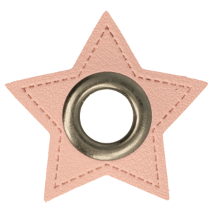 Oeillet simili cuir patch étoile rose 8mm - Argent...