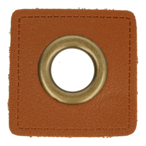 Oeillet simili cuir patch marron 8mm - Bronze