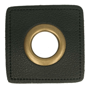 Oeillet simili cuir patch noir 8mm - Bronze