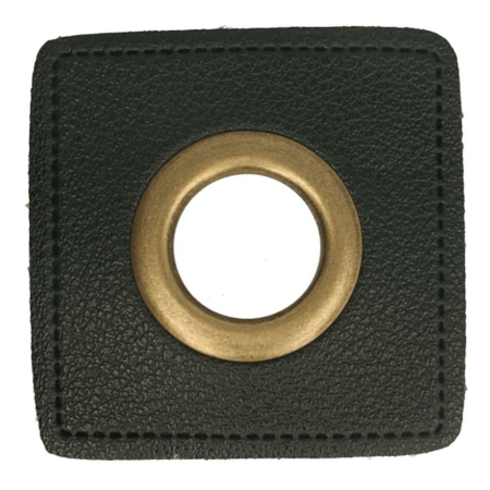 Oeillet simili cuir patch noir 11mm - Bronze