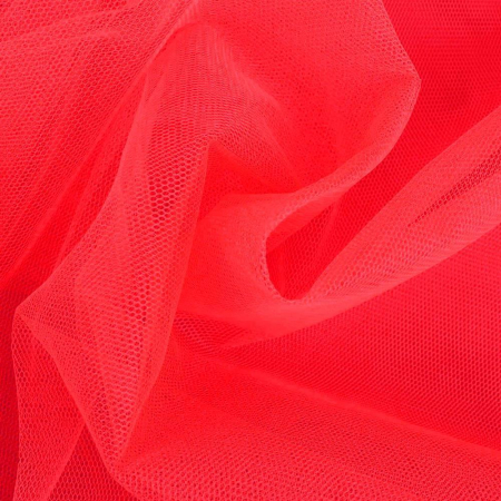 Tissu tulle uni corail néon