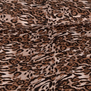 Tissu crêpe polyester imprimé léopard...