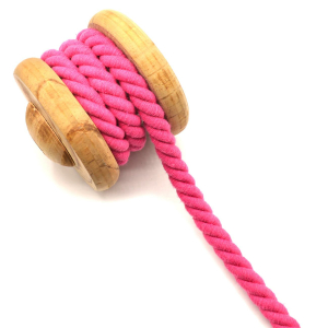 Cordon coton torsadé XXL Uni pink 14mm