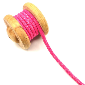 Cordon glitter argent pink 10mm