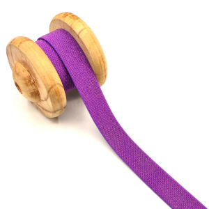 Ruban élastique pailleté violet 2,5 cm 