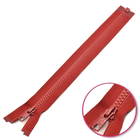 Fermeture à glissière séparable avec dents en plastique 30cm rouge foncé YKK (4335956-520) 30cm