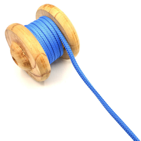 Cordon carré Uni bleu 5 mm