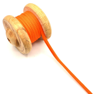 Cordon carré Uni orange 5 mm