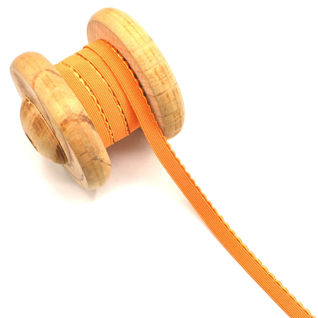 Ruban élastique arqué uni orange 12mm