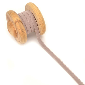 Ruban élastique arqué uni taupe 12mm
