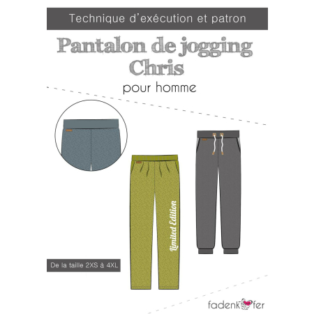 Fadenkäfer patron de couture papier pantalon de jogging Chris homme