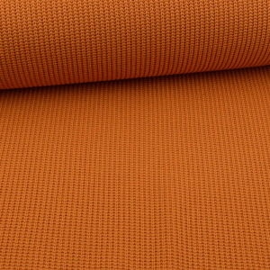 Tissu maille gros tricot orange