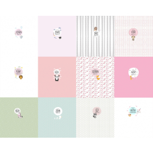 Jersey Big panneau douze mois bébé rose
